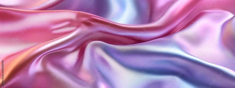 Obraz premium Soft Flowing Silk Fabric in Gradient Shades of Pink and Purple Light Reflection Texture