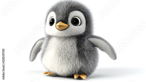 A cute baby penguin with a big smile on its face. generated using AI