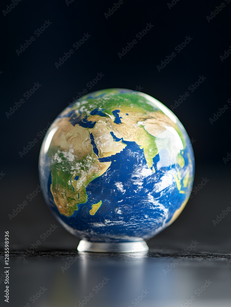 Detailed Globe of the Earth Displaying Continents Against a Dark Background for Educational and Decorative Use : Generative AI Detailed Globe of the Earth Displaying Continents Against a Dark Background for Educational and Decorative Use : Generative AI