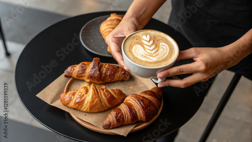 The scene evokes relaxation, indulgence, and a perfect breakfast moment.
