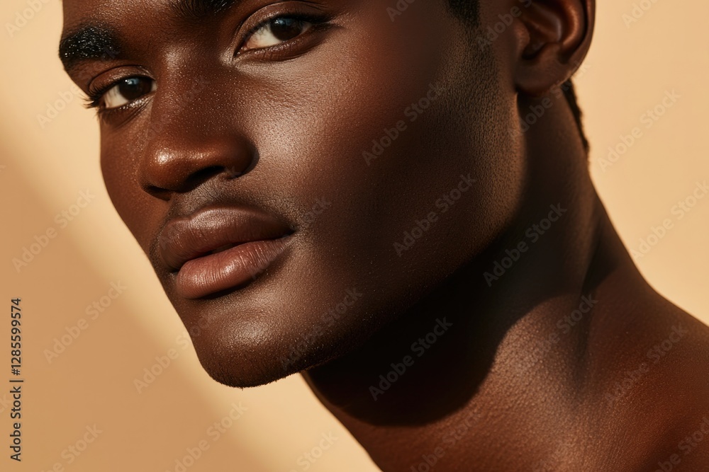 Striking portrait highlighting smooth skin and expressive featur Striking portrait highlighting smooth skin and expressive featur