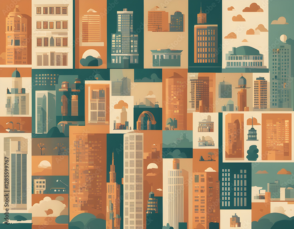 City Background Pattern Vector background. City Background Pattern Vector background.