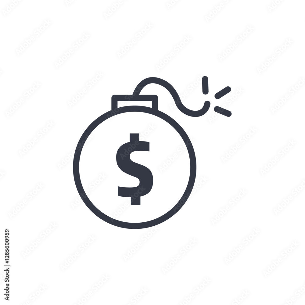 business risk bomb icon symbol vector sign isolated on white background illustration for graphic and web design business risk bomb icon symbol vector sign isolated on white background illustration for graphic and web design