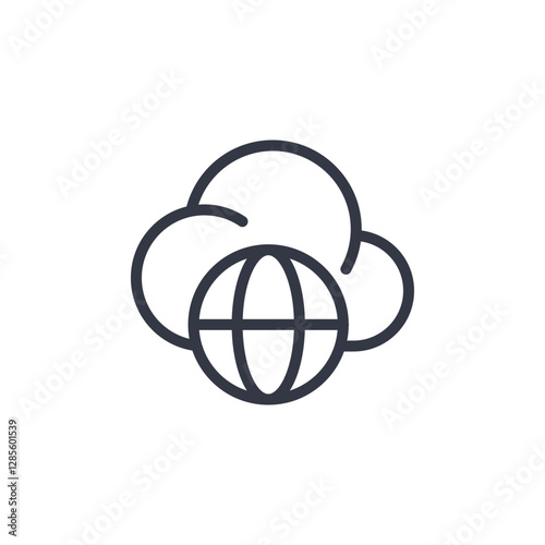 global cloud icon symbol vector sign isolated on white background illustration for graphic and web design