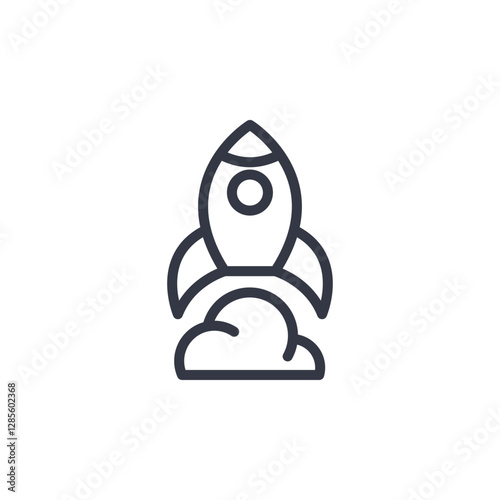 rocket launch icon symbol vector sign isolated on white background illustration for graphic and web design
