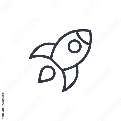 rocket launch icon symbol vector sign isolated on white background illustration for graphic and web design