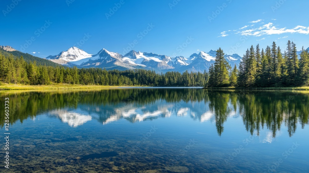 Mountain lake reflection serene landscape Mountain lake reflection serene landscape