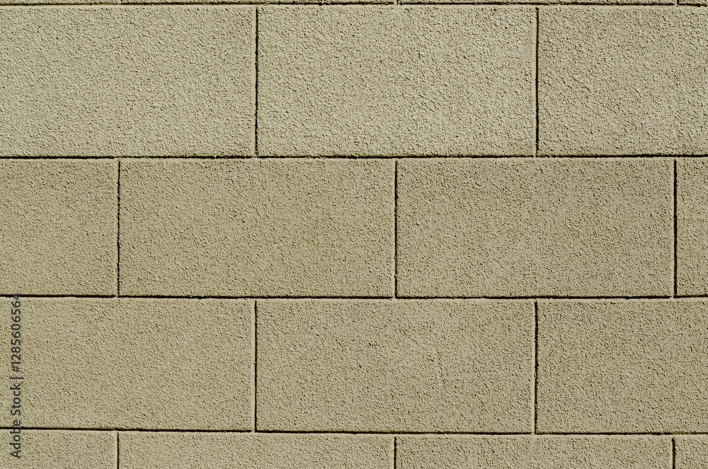 Fototapeta premium plastered cinder block wall painted light green