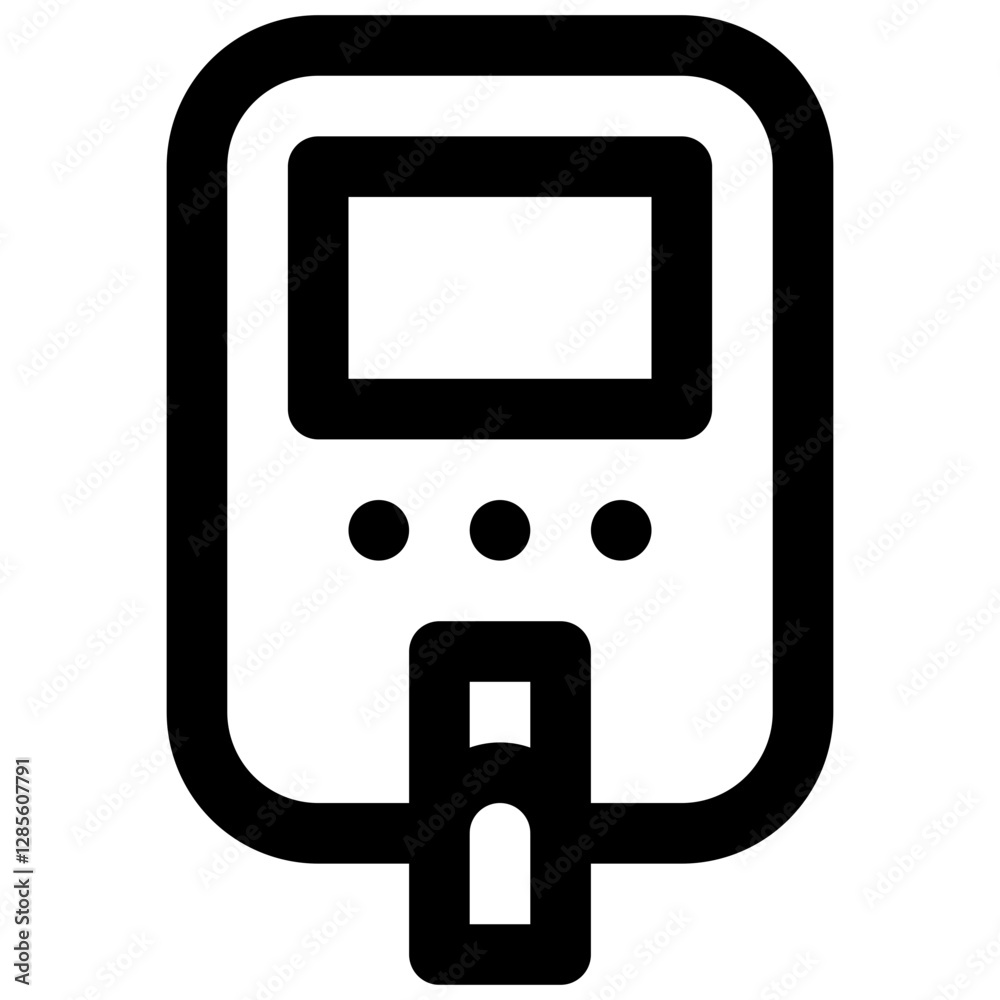 Glucose test. Editable stroke vector icon. Glucose test. Editable stroke vector icon.