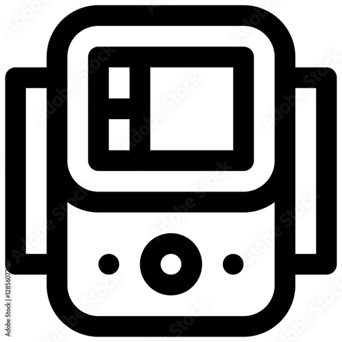 Blood pressure monitor. Editable stroke vector icon.