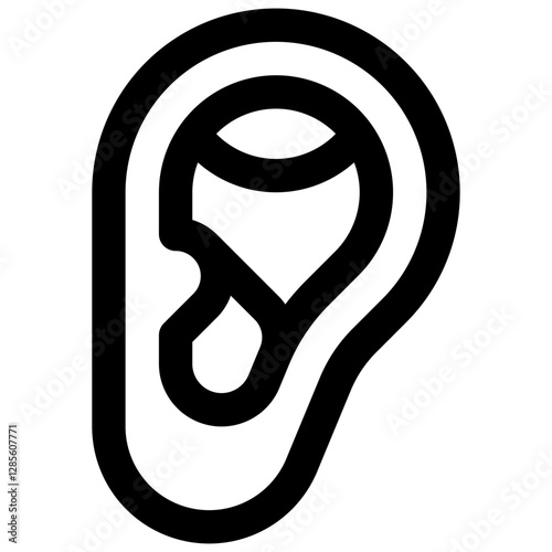 Ear. Editable stroke vector icon.