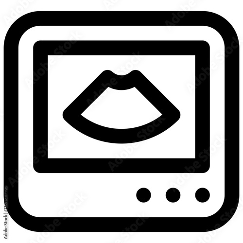 Echography. Editable stroke vector icon.