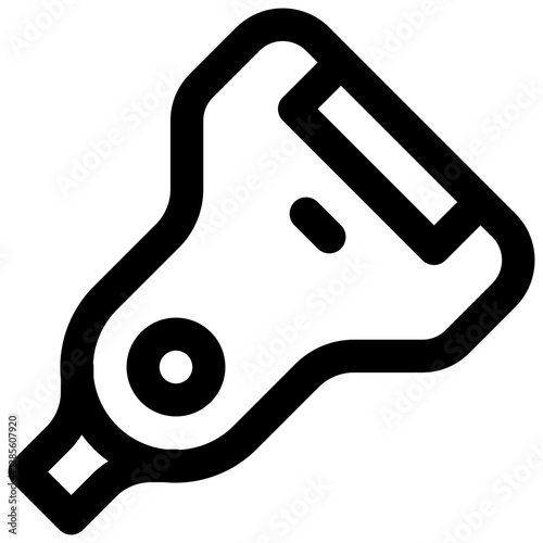 Ultrasound transducer. Editable stroke vector icon.