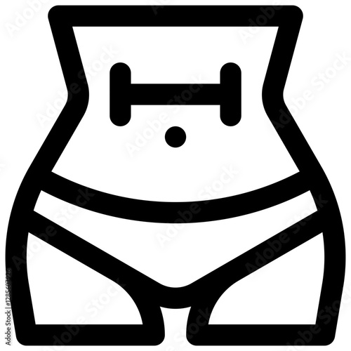 Waist circumference. Editable stroke vector icon.