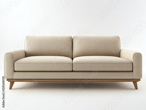 Elegant  3D Rendered Sofa In a Minimalist Living Room 

