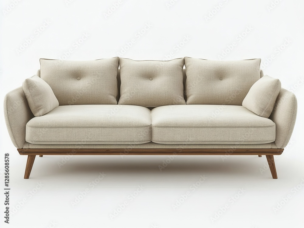 Elegant  3D Rendered Sofa In a Minimalist Living Room 

