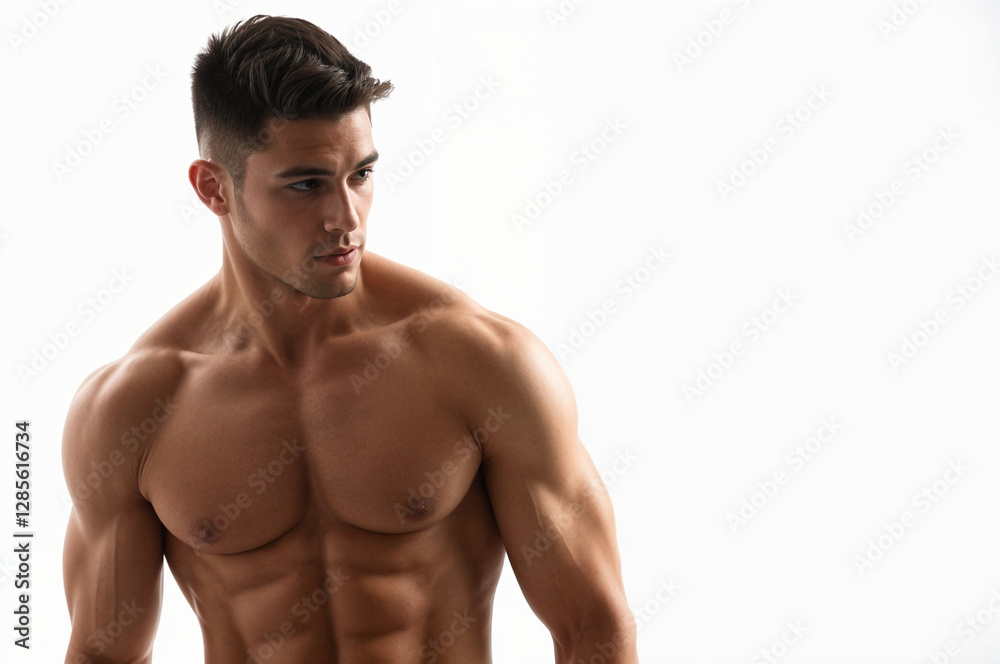 Fototapeta premium young man with naked torso