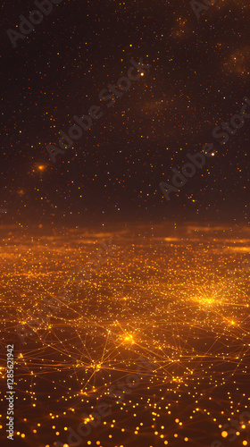 Abstract orange glowing network background