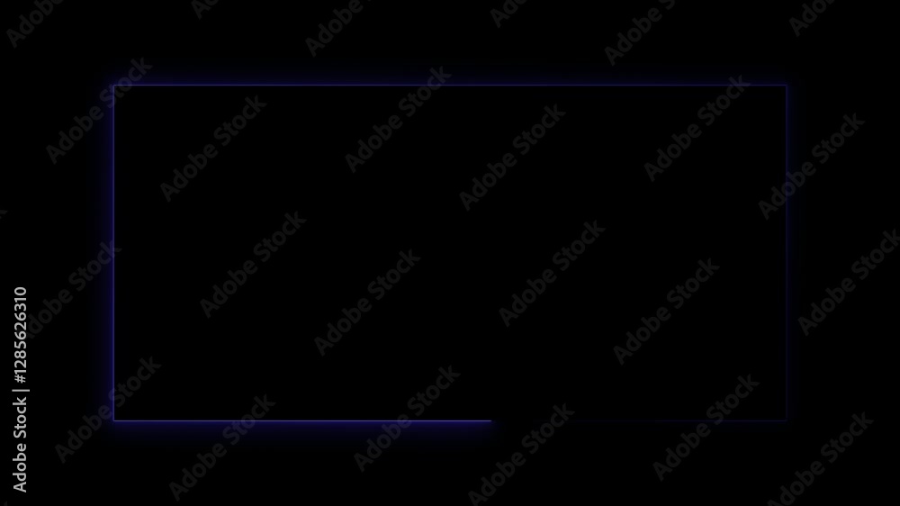 Abstract glowing neon rectangle border frame. Glowing neon fire rectangle border frame animation on black background Abstract glowing neon rectangle border frame. Glowing neon fire rectangle border frame animation on black background