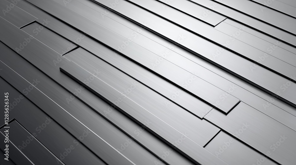 Fototapeta premium Abstract close-up of sleek metallic surfaces with linear patterns and textures.