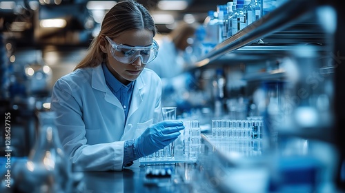 Innovative medical device prototyping being carefully conducted in a sterile laboratory setting.
