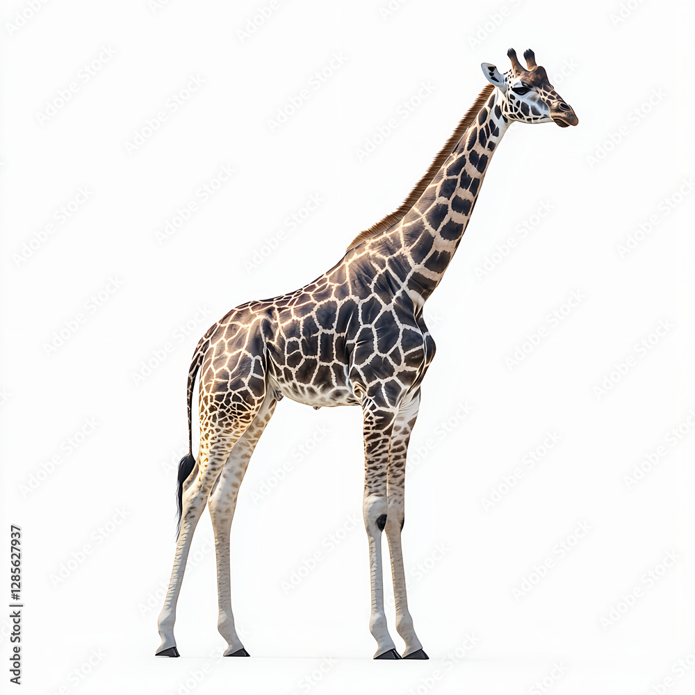 Naklejka premium Giraffe isolated on white background