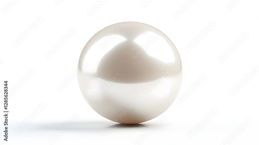 A large white pearl, isolated on a white background A large white pearl, isolated on a white background