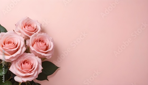 Wallpaper Mural Pink roses on a light pink background Torontodigital.ca