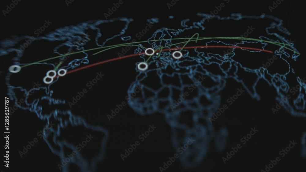 Cyber attacks on world map in real-time
