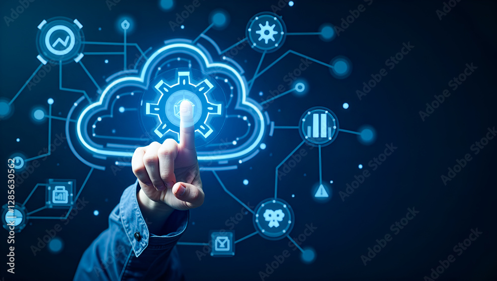 Futuristic Cloud Computing, Holographic Interface & Digital Network, Cybersecurity & Cloud Storage, High-Tech Data Visualization Futuristic Cloud Computing, Holographic Interface & Digital Network, Cybersecurity & Cloud Storage, High-Tech Data Visualization