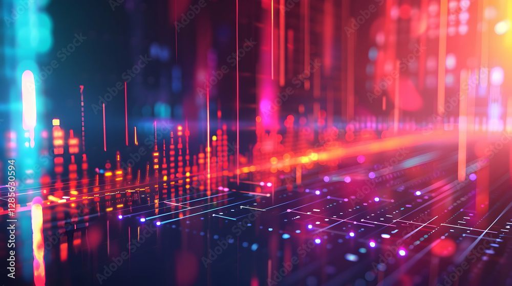 Vibrant digital landscape showcasing colorful data streams and abstract patterns in motion Vibrant digital landscape showcasing colorful data streams and abstract patterns in motion