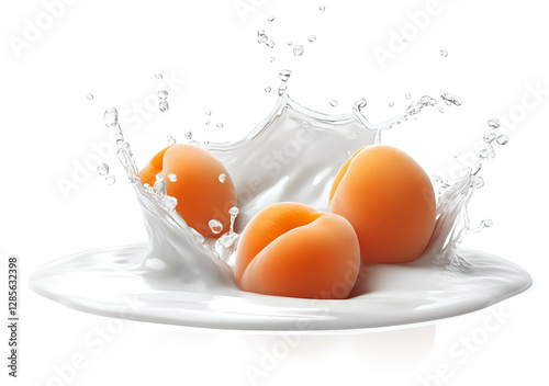 Apricots Splashing in Milk