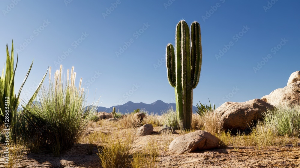 Desert Cactus Displayed on White, Isolated Cactus with Intricate Details, Emphasizing Unique Texture and Form of Desert Flora Desert Cactus Displayed on White, Isolated Cactus with Intricate Details, Emphasizing Unique Texture and Form of Desert Flora