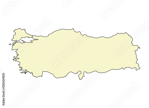 Turkey map symbol shape, travel web flat concept icon symbol vector illustration .