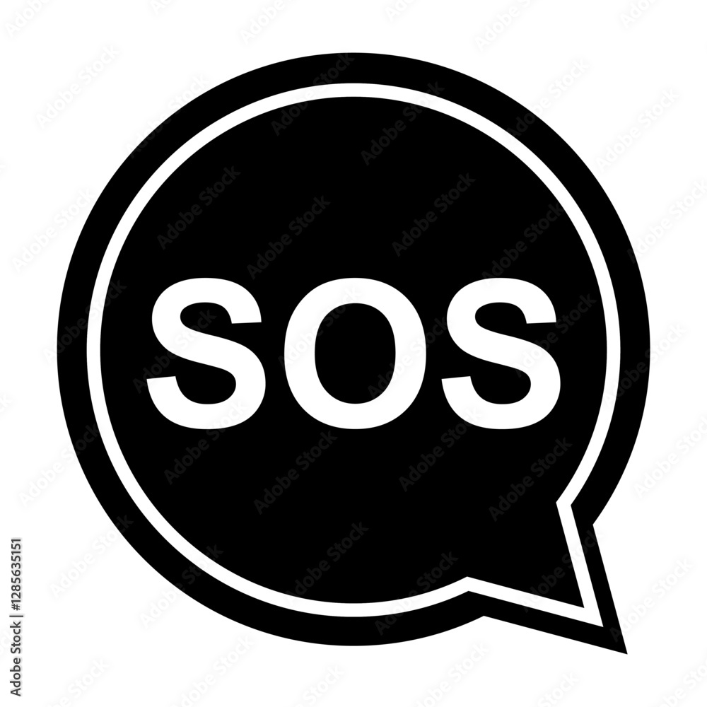 SOS help icon, safety support alert flat design, save vector illustration . SOS help icon, safety support alert flat design, save vector illustration .