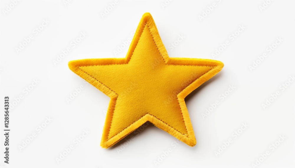 Obraz premium love yellow star patch on white background