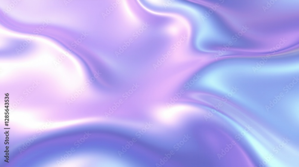 Obraz premium Iridescent waves of lavender, blue, and white create a mesmerizing abstract background texture.