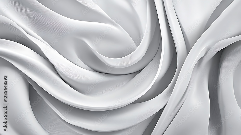 Obraz premium Elegant Silver Fabric Drape: A Textured 3D Render AI Generated