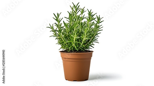 Vibrant Rosemary Herb Plant in Terracotta Pot: A Studio Shot AI Generated