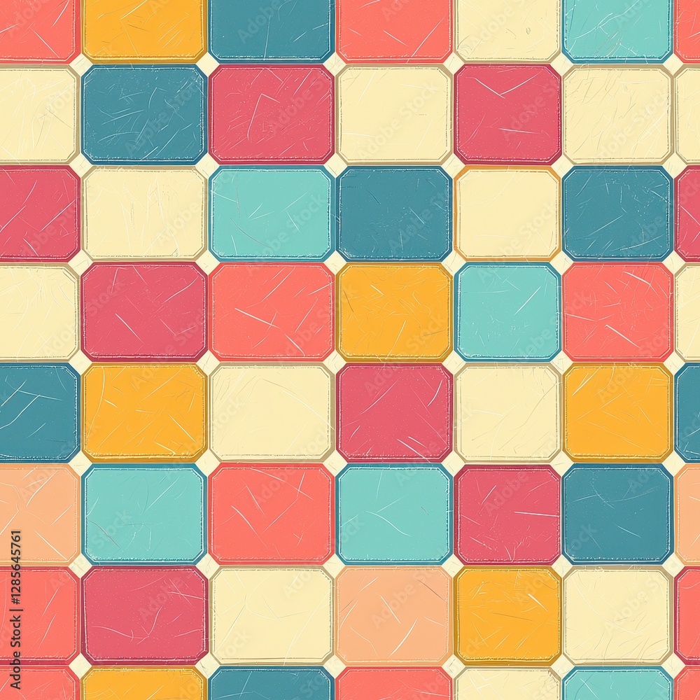 Stunning colorful tiled pattern featuring geometric shapes and vibrant hues that create an eye-catching design for home decor Stunning colorful tiled pattern featuring geometric shapes and vibrant hues that create an eye-catching design for home decor