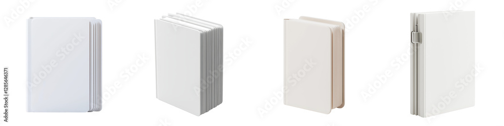 Minimalist and clean blank notebook or book mockup on plain white or light background  Simple and modern design with copy space for graphics text or product display