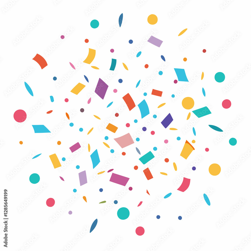 Colorful confetti explosion on white background. (10) Colorful confetti explosion on white background. (10)