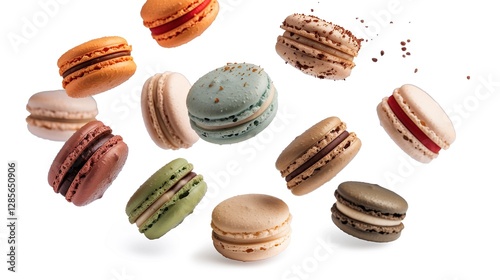 Wallpaper Mural Floating Colorful Macarons in the Air Torontodigital.ca