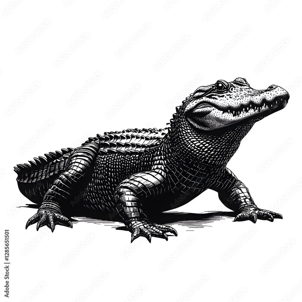 Obraz premium Alligator art featuring modern design elements and bold colors for creative projects