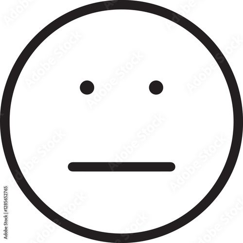 An illustration of a round-faced emoticon with a neutral expression