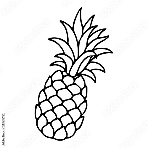 pineapple fruit vector illustration for coloring pages