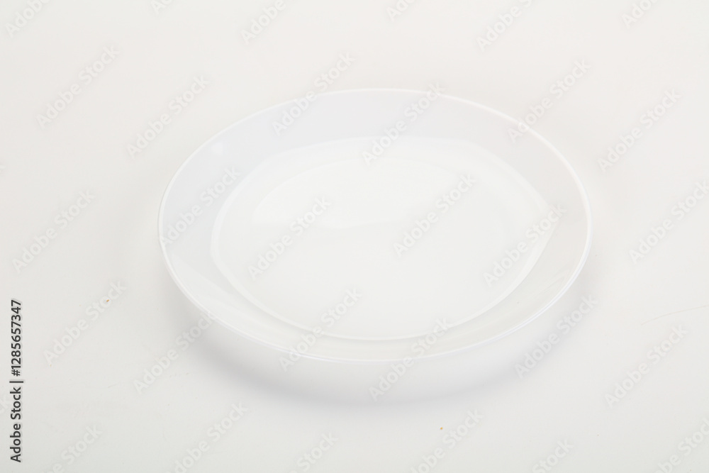 White ceramic empty plate dishware White ceramic empty plate dishware