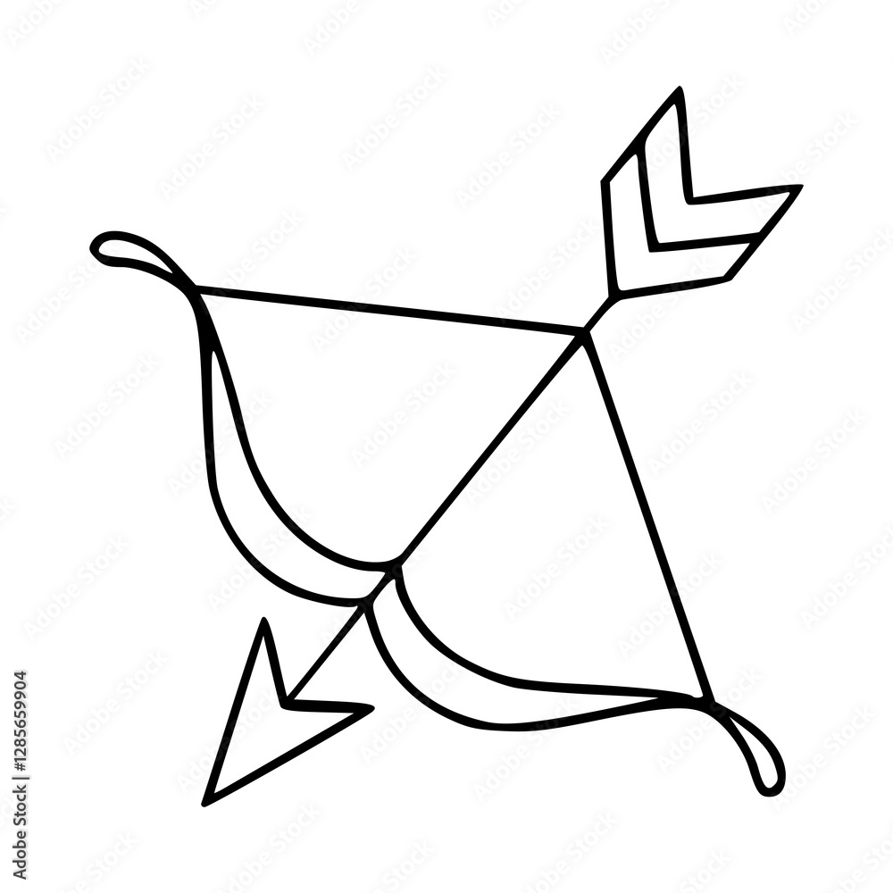 simple bow and arrow line art design simple bow and arrow line art design