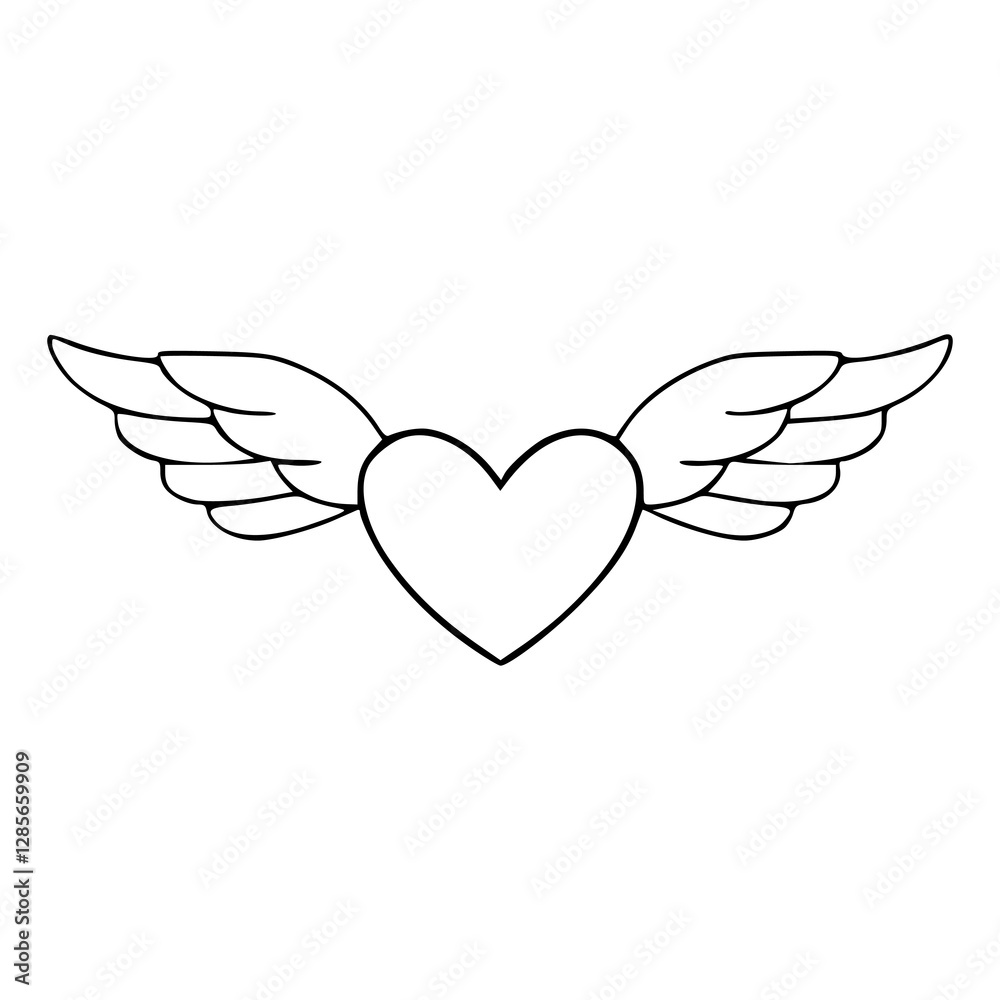 Obraz premium heart with wings for romantic design