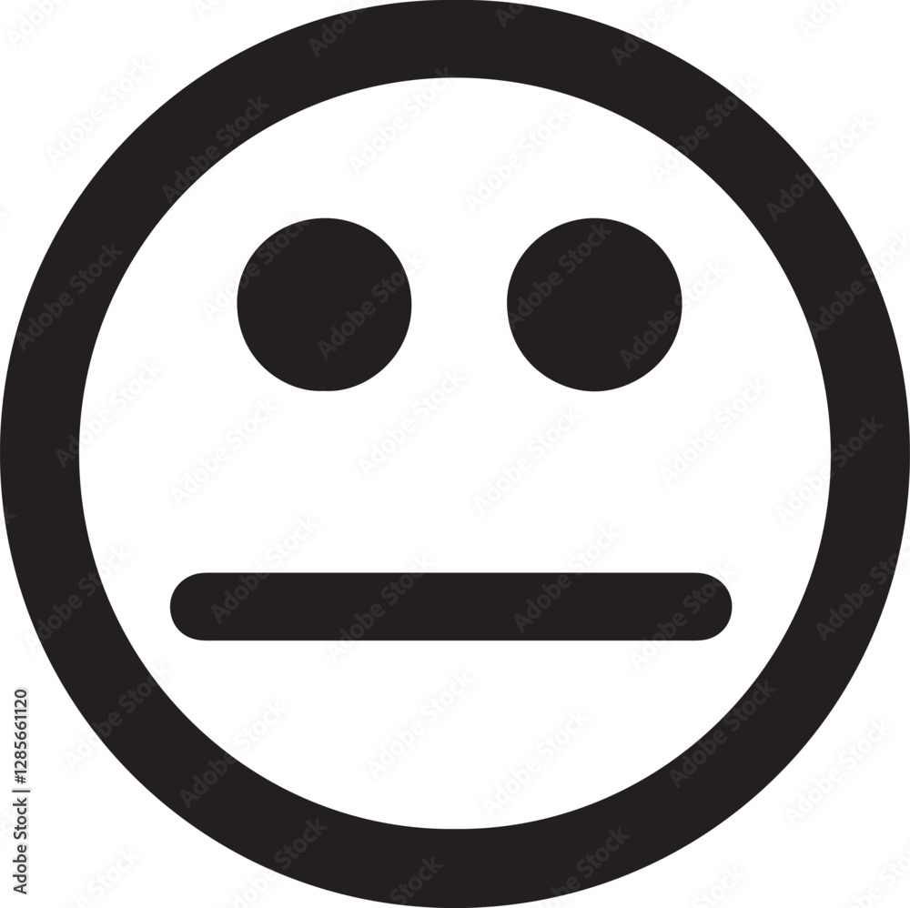 An illustration of a round-faced emoticon with a neutral expression An illustration of a round-faced emoticon with a neutral expression